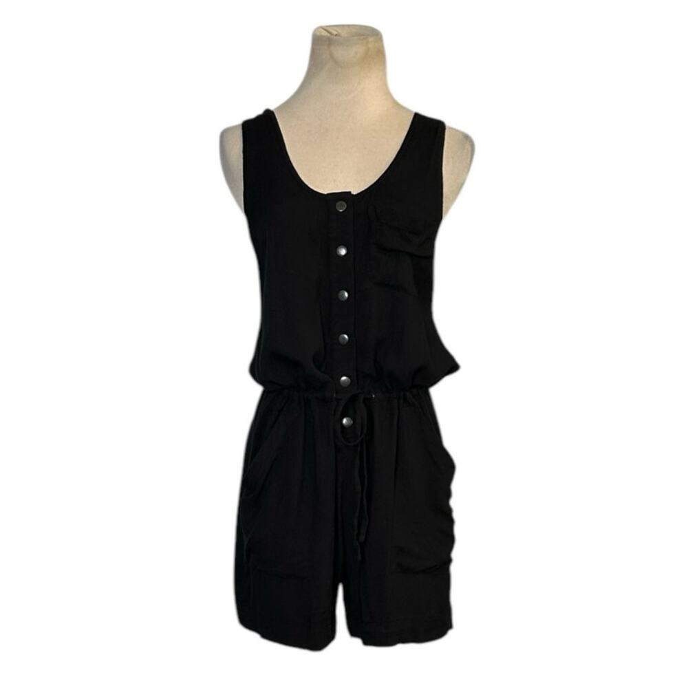 Eliot black sleeveless tie waist romper size small